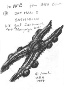 1994-Z-016-Zeichnung-für-Batman-Forever-Batmobile-Nr.-9.
